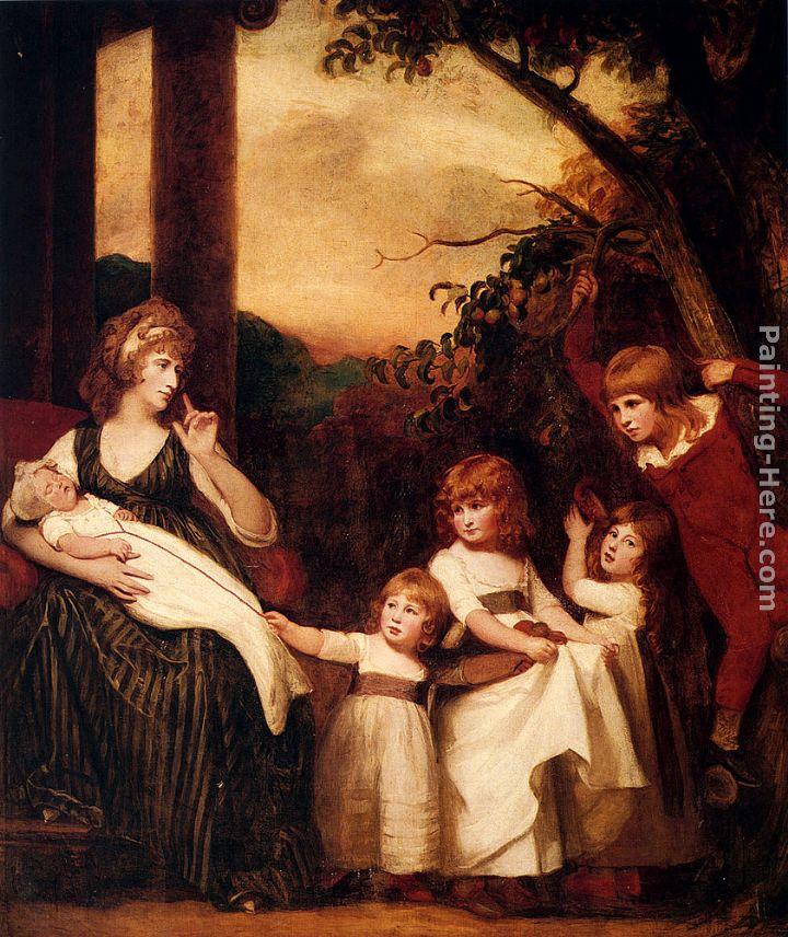 George Romney Portrait Of Charlotte Bosanquet With Her Five Elder Children
